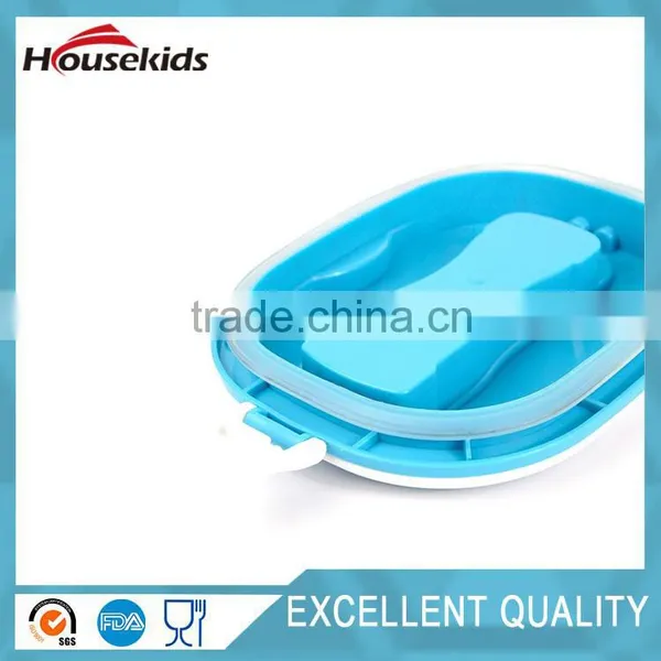 Stainless Steel Liner Double Bento Lunch Box Containers For Kids and Adults 1.8L Blue photo-4