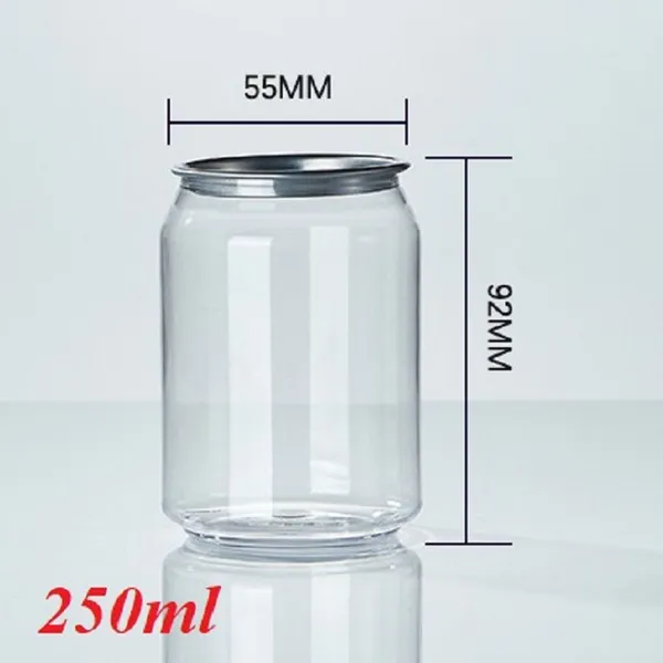 Transparent Plastic Beverage Bottles Food Cans Easy to Pull Lids photo-4