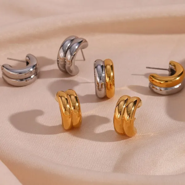 304 Stainless Steel Earrings Hypoallergenic Lead-Free Nickel-Free Factory Direct Wholesale Supplier Bulk Order photo-4