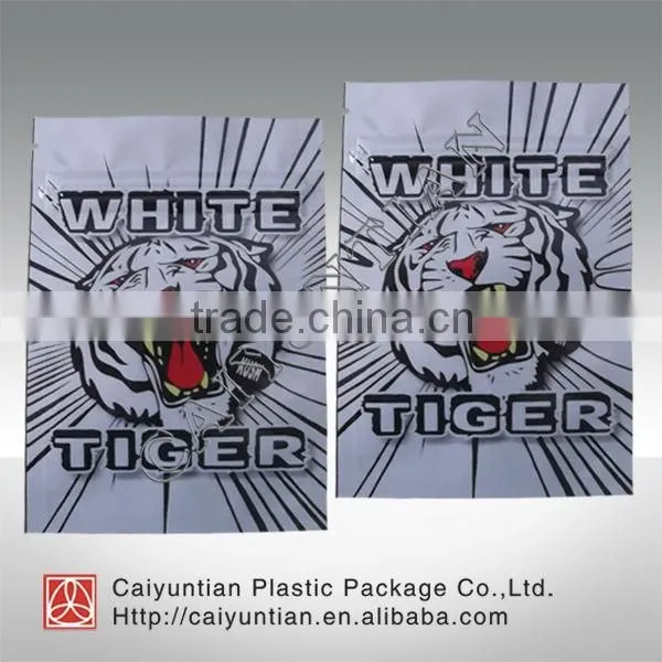 White Tiger Burrerfly Hole Tobacco Plastic Package Bag With Multi-color Personalized Design photo-4