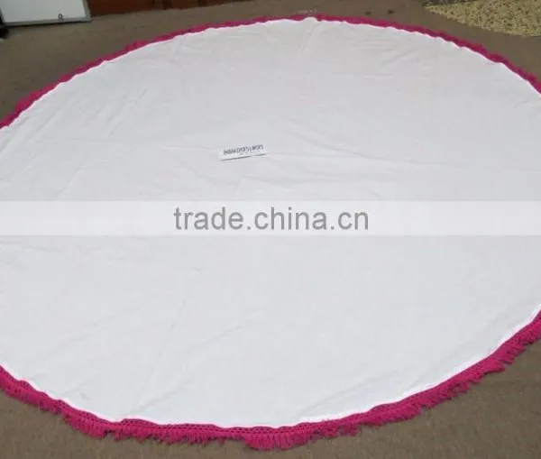 Cotton Table Runners Round Table Cloths Round Beach Towel photo-5