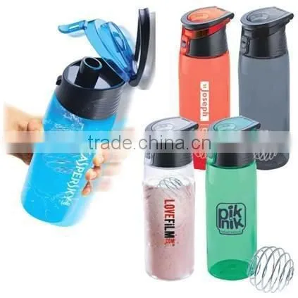 600ml Plastic shaker bottle BPA free/tritan water bottle with hooker