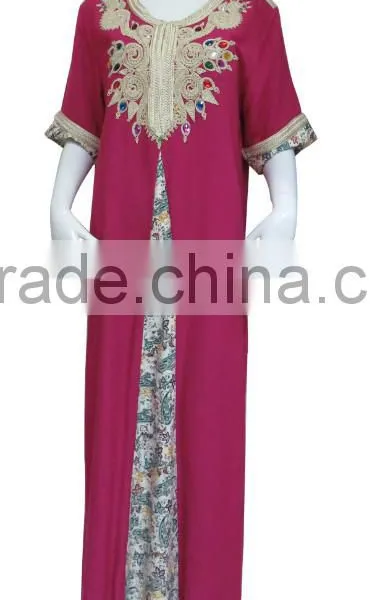 2016 Latest Fashion Beautiful Islamic Abaya, Short Sleeve Women Dubai Abaya photo-2