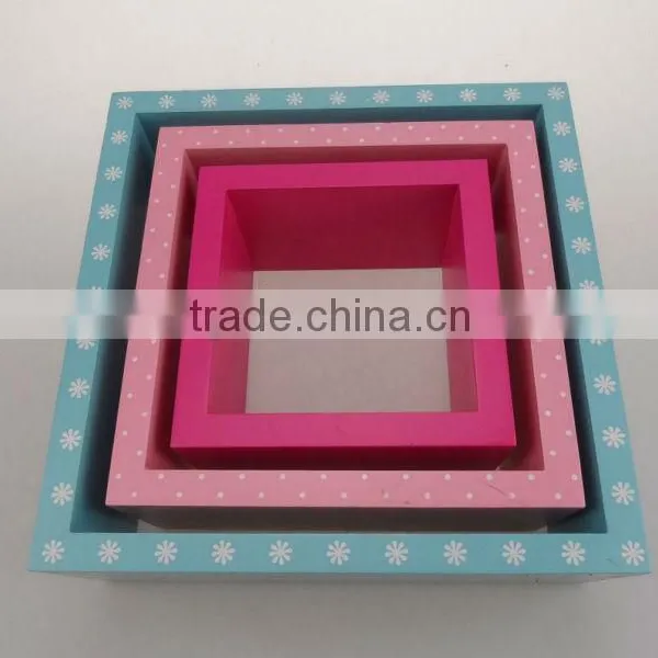 Set of 3 MDF Colorful Wall Shelf Wall Cubes Wall Cube Shelves