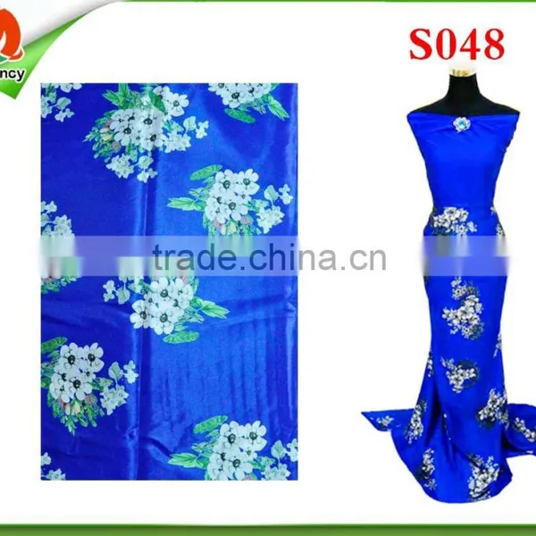 Cheap Polyester Man Made Silk Polyester Satin Fabric for Dress S048