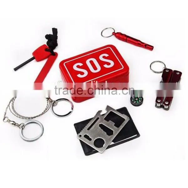 2016 Portable SOS Camping Survival Kits Self Help Emergency Gear Tool Box Set Wholesale Hot photo-2