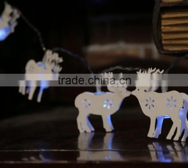 Xmas 10LED White Reindeer Light Chain