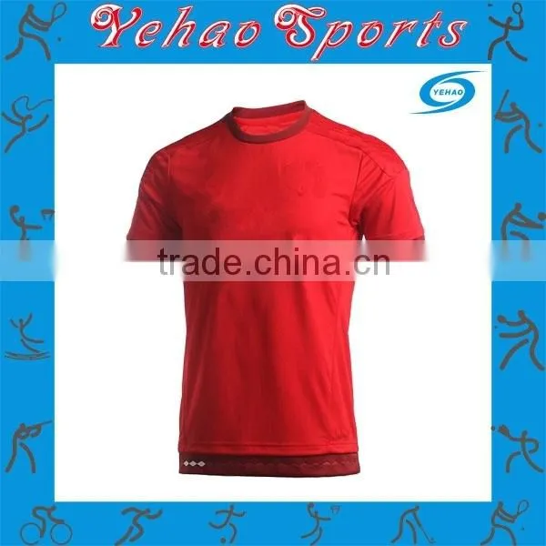 Custom Red Solid Color Blank Soccer Jersey photo-2