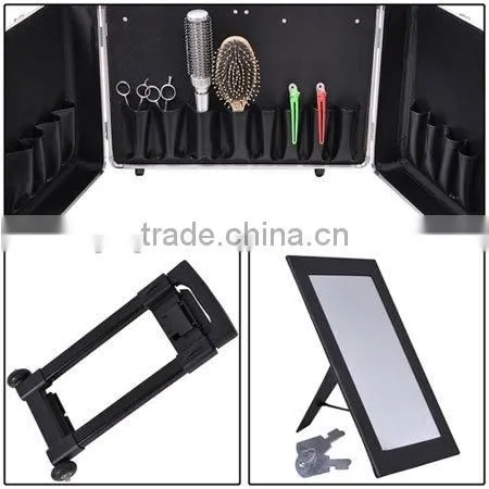 Professional Hair Stylist Aluminum Rolling Tool Box Makeup Artist Salon Train Case photo-4