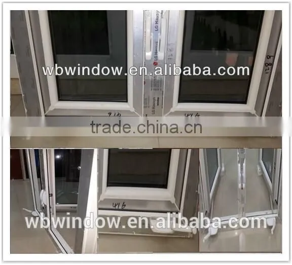 Double Glazed PVC Crank Winder Grill Window,excellent Insulation PVC Crank Opening Window,grills Design Manual Crank Open Window photo-3