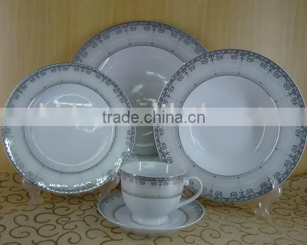 20pcs Golden Design Round Shape Porcelain Tableware
