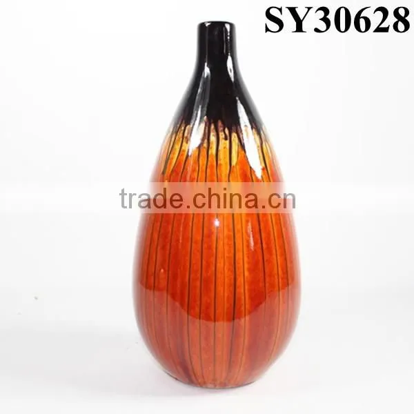 Glazed Vase for Sale Orange Big China Ceramic Vase