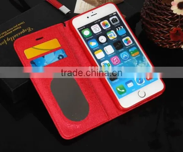 Lovely Lozenge Pattern Leather Case With Card Slot Wallet Case For IPhone 6 photo-3