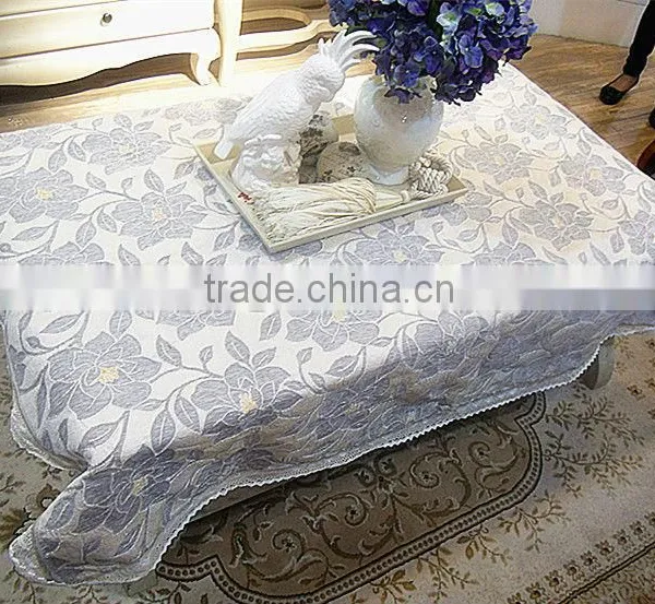 Jacquard Woven Chenille Cotton Handmade Table Cloth, Table Cover