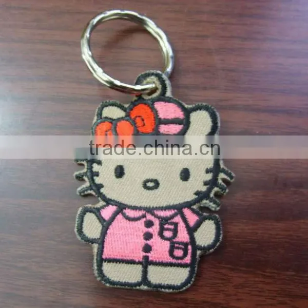 Double-sided Embroidery Patch / Doraemon Keychain Embroidery Badge / Custom Keychain Emboridered Patch photo-3