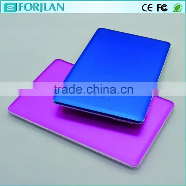 2015 New Coming Aliuminum Buit in Cable Slim Card Power Bank 1500mah photo-3