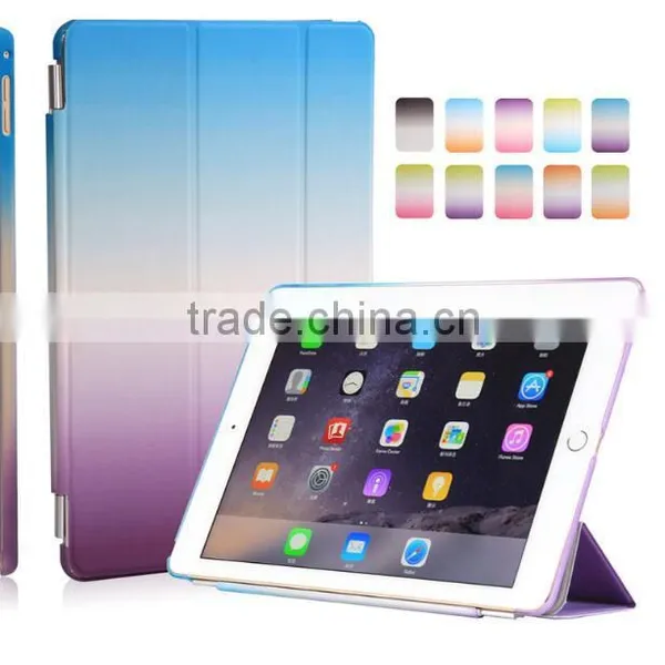 2016 New Arrival For 12.9inch IPad Pro Slim Pu Leather Rainbow Cover With Wake Sleeping photo-3