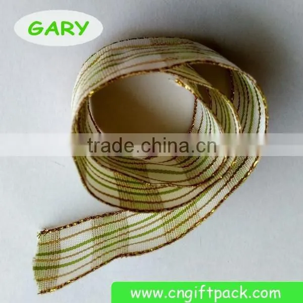 1" Plaid Decorative Wire Edge Ribbon photo-2