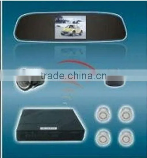 12voltage Waterproof Sensor Car Reverse Camera 4.3 Inch TFT Rear View Mirror Display Wireless Car Parking Sensor System