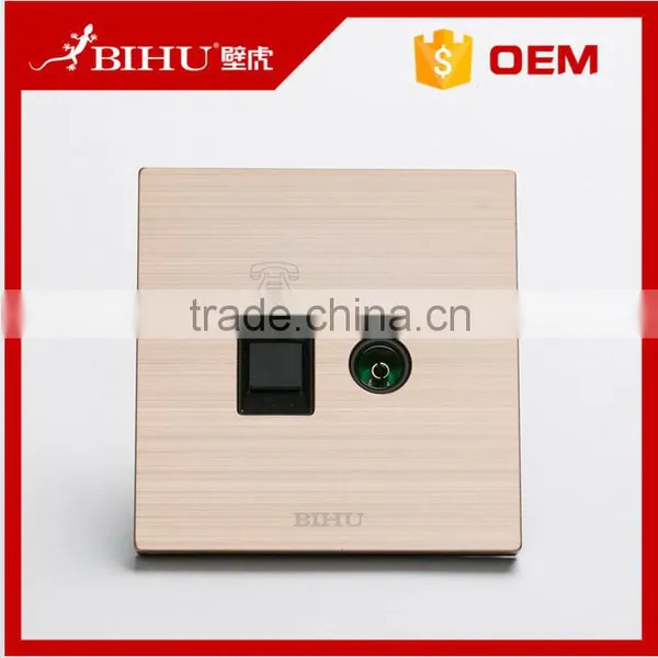 BIHU Brand Aluminium Brushed Computer Wall Socket Rj11 Outlet Plug photo-4