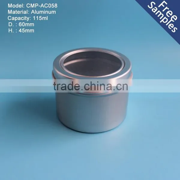 115ml Aluminium Jars For Cosmetic , 3.8oz Aluminium Cosmetic Jars