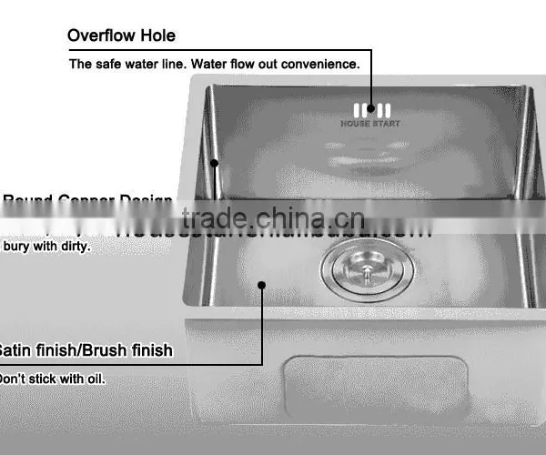 China Supplier Undermount Handmade Single Stainless Steel Kitchen Bar Sink photo-2