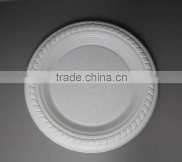 Plastic PS Bulk 7 Inch Round White Plate