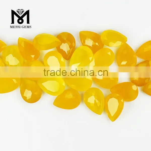 New Arrival Faceted Pear Cut 10 x 14 Loose Stone Yellow Agate photo-4