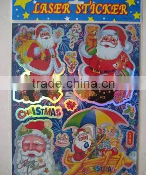 Hot Sale Adhesive Christmas Laser Sticker