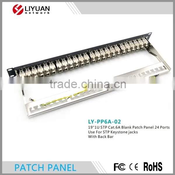 LY-PP6A-02 CAT6A 24 PORT PATCH PANEL RACK MOUNT TUFF JACKS QUALITY! 19" 1U STP Blank Patch Panel With Back Bar photo-3
