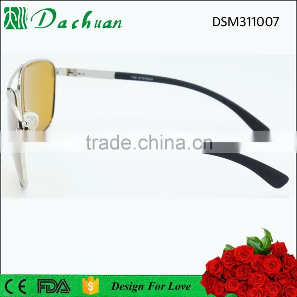 Good Quality Man Metal Anti Blue Ray Sunglasses Yellow Lens Block Blue Light Sunglasses photo-2