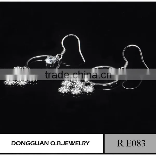 Beautiful Sterling Silver Earring for Lady, Wholesale Bridal Jewelry Flower Earring Design photo-6