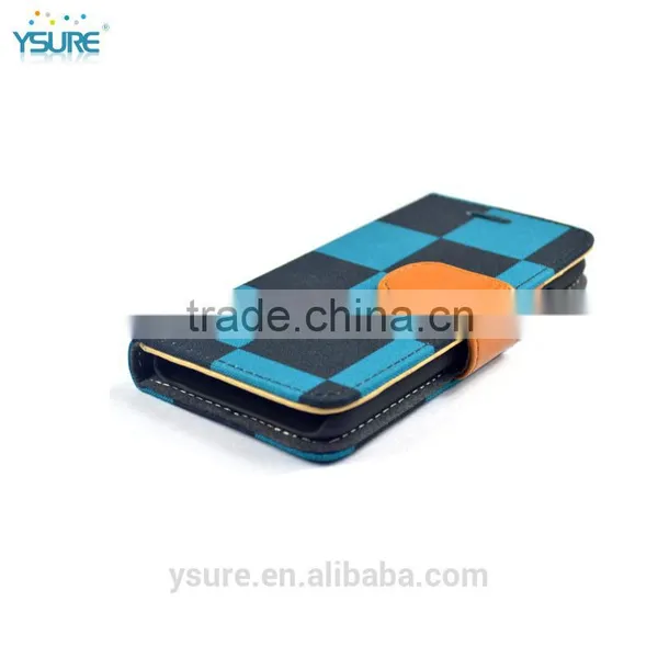 Blue Chess Pattern Fabric Wallet Leather Phone Case For ZTE Grand X Max+ With PVC ID and Credit Card Slots photo-4