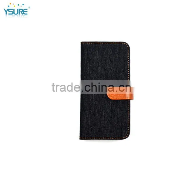 2015 New Design Unique Grid Pattern Denim Leather Case For Wiko Cink Slim 2 With Special Stand Back up photo-2