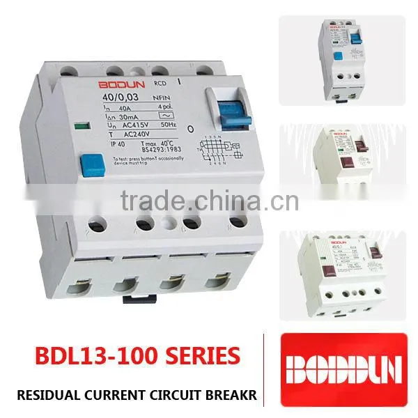 BDL13-100rccb Circuit Breaker 4P and 2P YUEQING POPULAR SALE