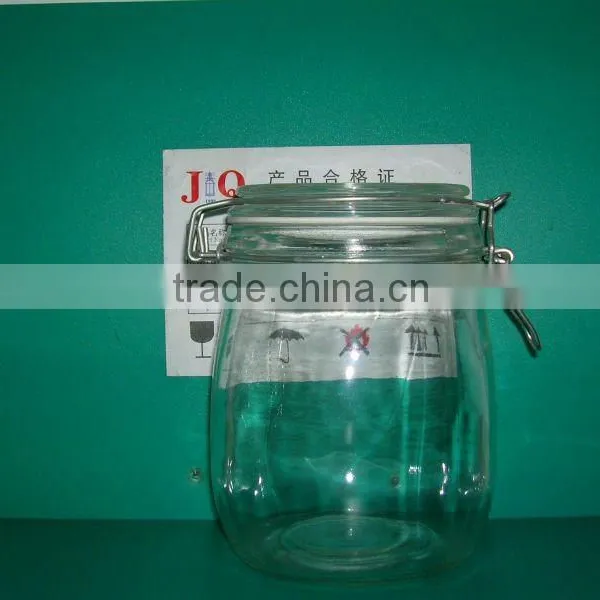 Air Tight Glass Jar With Lid and Metal Clamp