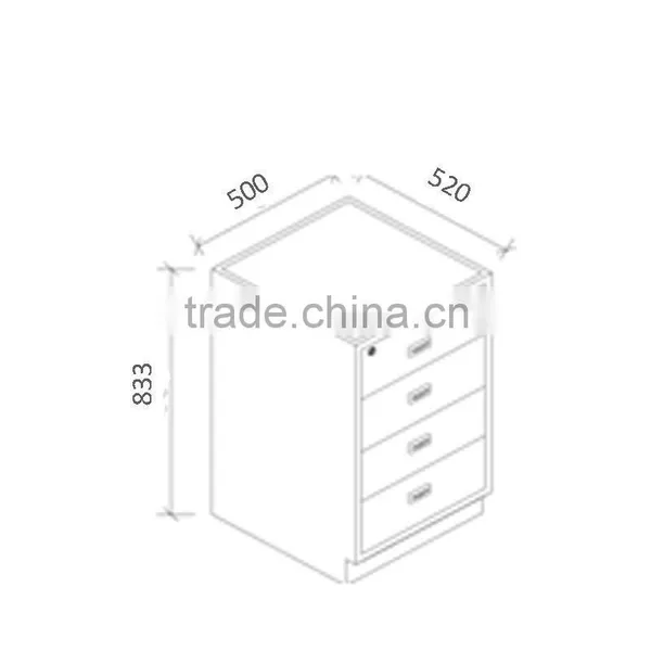 Dental Lab Under Table Cabinet Design 4 Drawer Metal Tool Cabinet With Central Lock