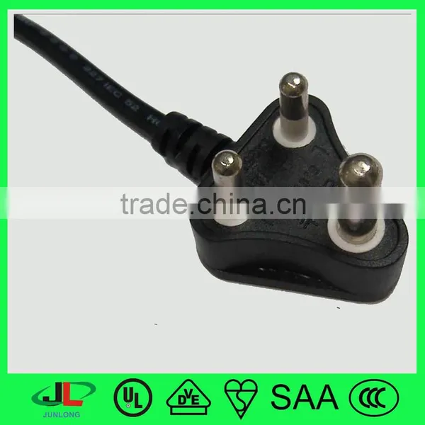 SABS Certification PVC Insulation India 3 Round Pin Plug Electrical Power Cable Wire photo-2
