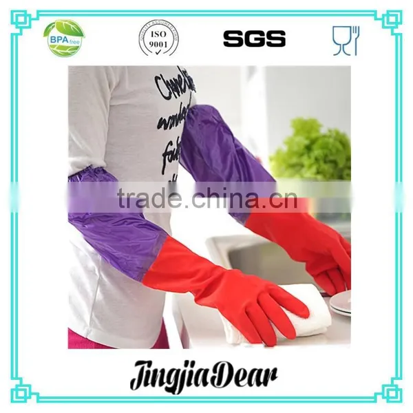 Popular Household Latex Gloves Flocklined / Household Glove With Flocklined/Bi-color Household Glove photo-3