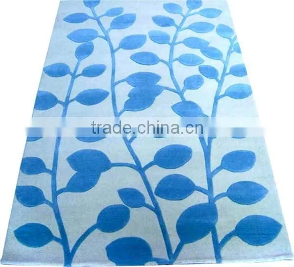 Flower Design Hand Tufted Cut Pile Wool Carpet, Latex Backed With Cloth photo-2