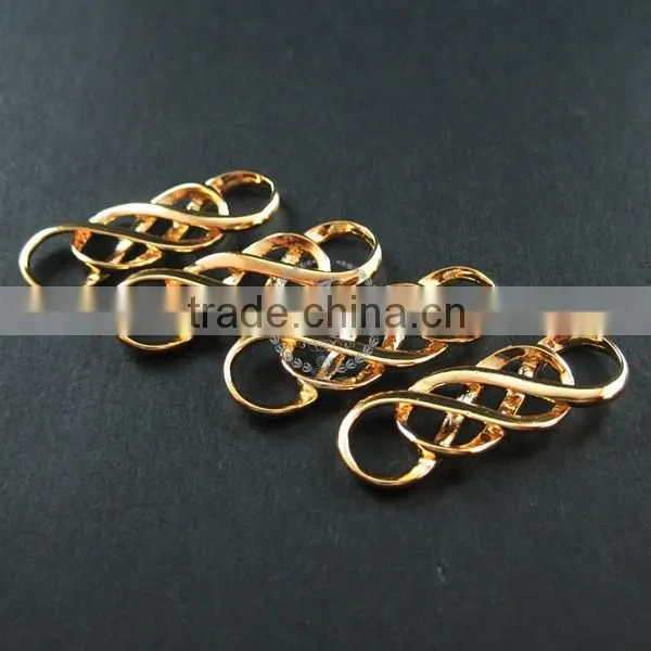 10x30mm 14K Light Gold Plated Double Infinity Timeless Forever DIY Pendant Charm Supplies 1850190 photo-2