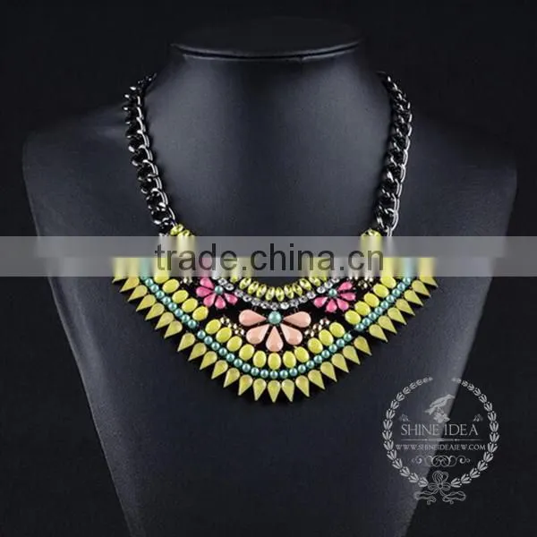 High Quality Vintage Rhinestone Chunky Statement Necklace Tin Alloy Fashion Women Pendant Necklace 6390089 photo-4