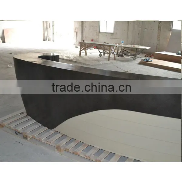 Modern Style Solid Surface Reception Desk, White Glossy Bank Front Desk photo-4