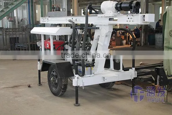HF120W 120m Water Well Trailer Mounted Drilling Rig , Cheap Water Well Drilling Rig photo-2