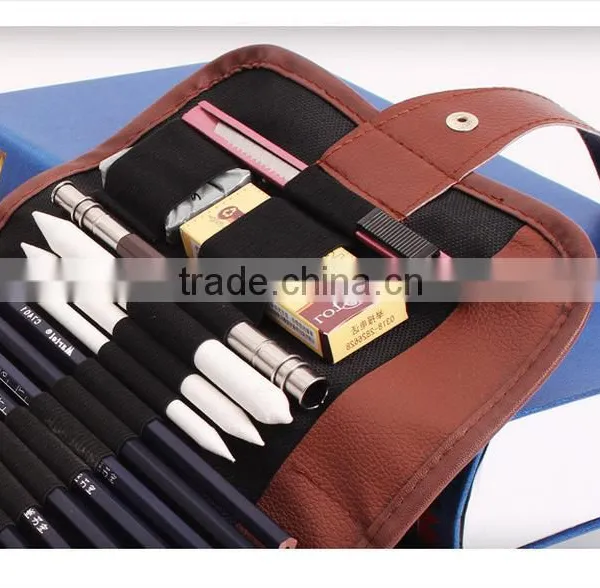 Factory Wholesale 72 Colored Pencil Roll Up Bag Canvas Pencil Wrap photo-2