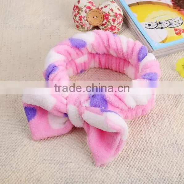 N183 New Products Headband Cute Bowknot Headband in Coral Velvet photo-2