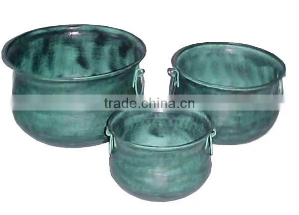 Round Brass Planter
