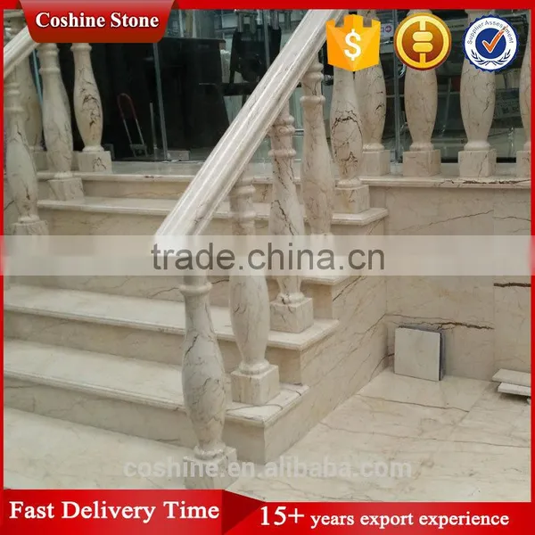 Popular Fashion Polished Natural Stone Sofita Beige Marble Staircase photo-2