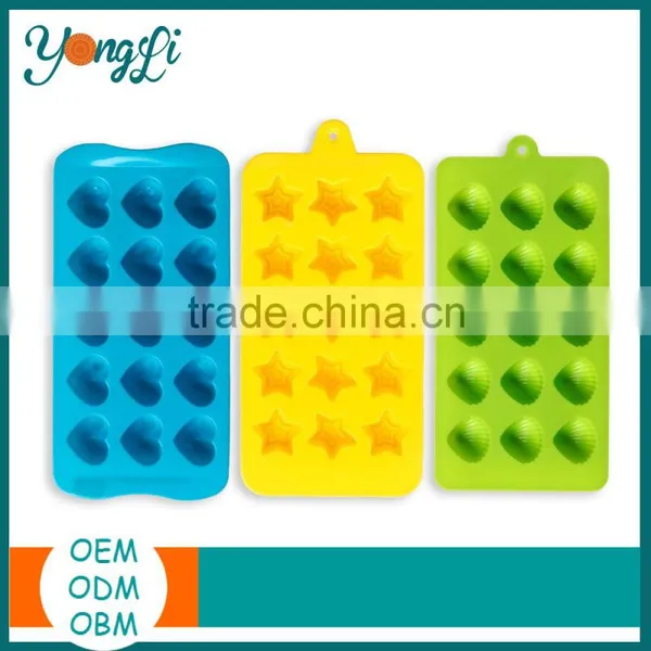 Use for Making Homemade Candy Molds & Ice Cube Trays - Hearts, Stars & Shells Silicone Chocolate Mold photo-2