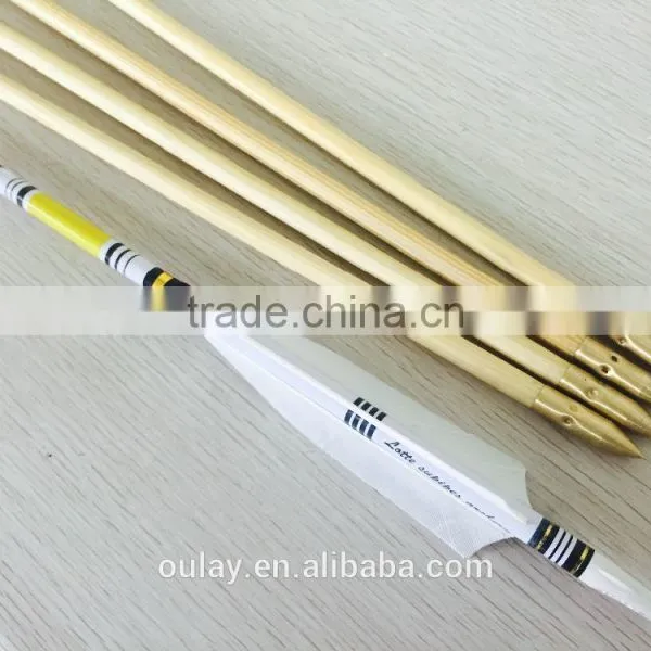 Pine Cresting Wood Bow And Arrows With Copper Bullet Tips and Covering Tung Oil photo-4